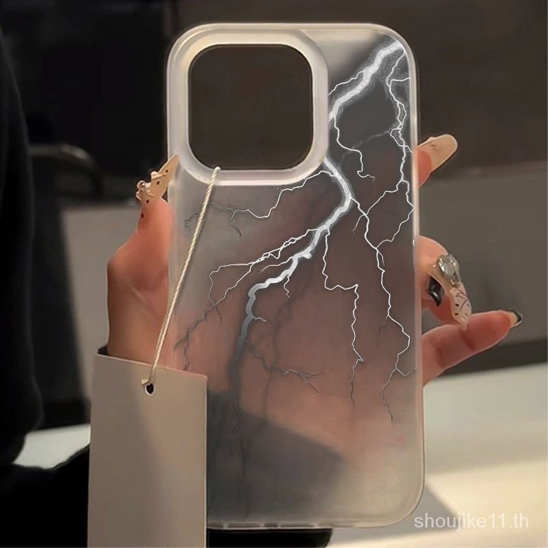 Simple Niche ins Lightning เหมาะสําหรับ iPhone15/14promax โทรศัพท ์ มือถือ Soft Case 11 Apple 13pro/12 ชุดผิว Feel Frosted QS46