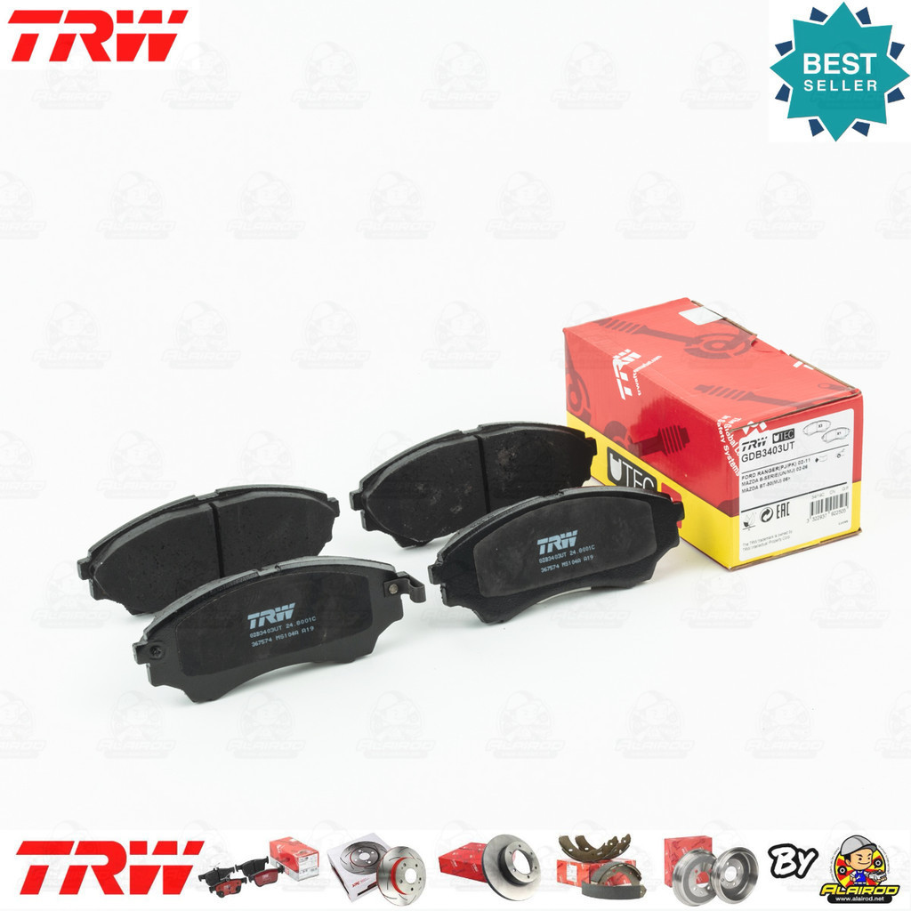 TRW ผ้าเบรคหน้า Mazda BT50 4WD, ยกสูง ปี 2006-2011 เบรค 2 พอท TRW U-TEC GD 3403 UT