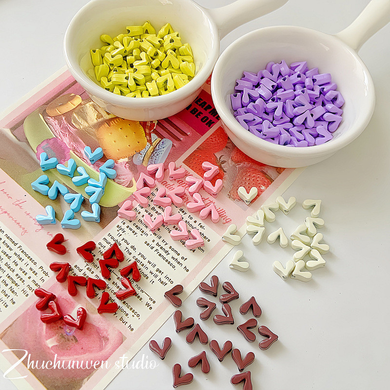 10pcs/pack ส ่ วนบุคคลน ่ ารักโลหะผสมหัวใจลูกปัด DIY สร ้ อยคอสร ้ อยข ้ อมือ Handmade วัสดุอุปกรณ ์ เสริม