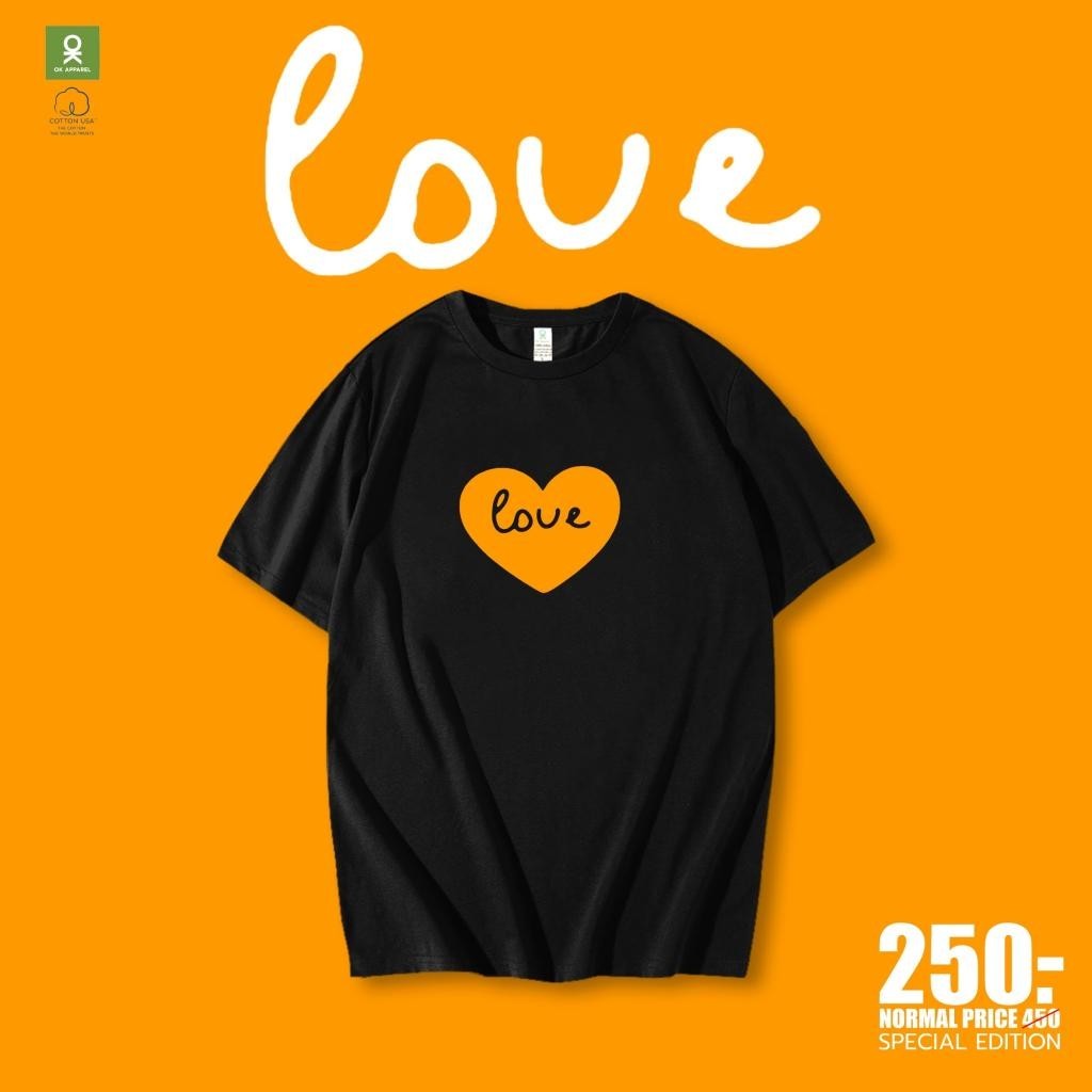 Pride Month Lgbtแขนสั้น เสื้อยืดผู้หญิง OK Apparel เสื้อยืดคอกลม ลายหัวใจส้ม ผ้าดีมากก เดือนความภาค