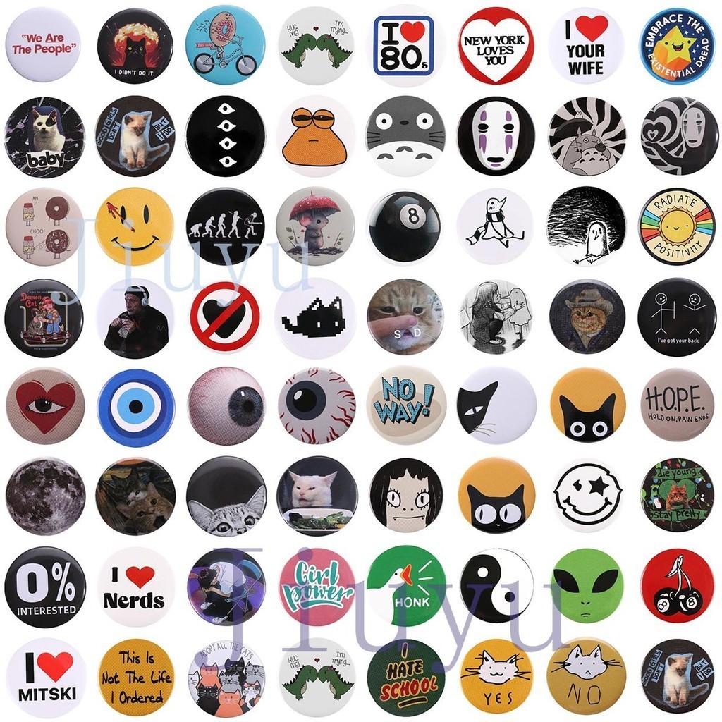 100 สไตล์แมวน่ารักแฟชั่น Tinplate เข็มกลัดอะนิเมะ Oyasumi Punpun เข็มกลัด Evil Eyes Punk Pin นุ่มปุ่ม Badge เครื่องประดับอุปกรณ์เสริมของขวัญ