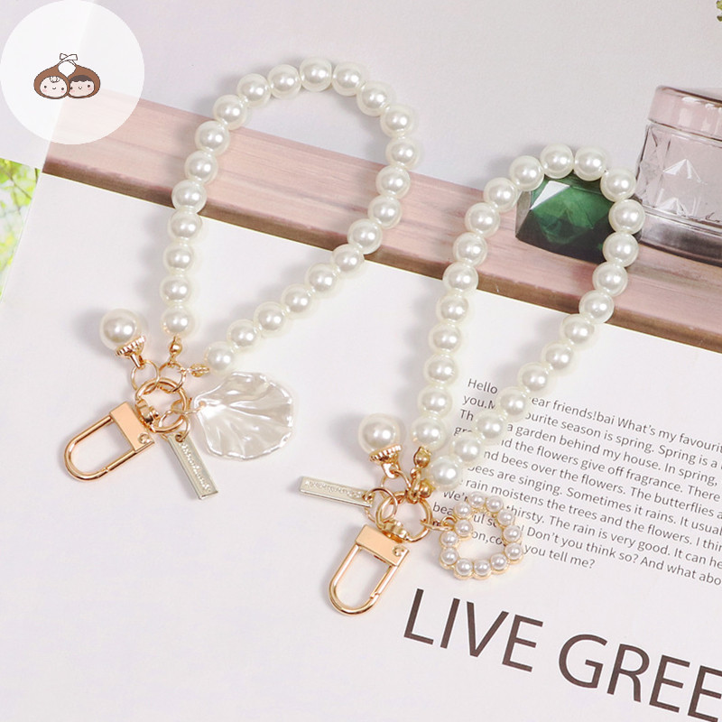 Bef 1PC DIY หัวเข็มขัดแหวน Hook Key ผู้ถือกระเป๋าจี้พวงกุญแจโทรศัพท์มือถือกรณี Chain Pearl String กระเป๋าจี้เครื่องประดับ TH