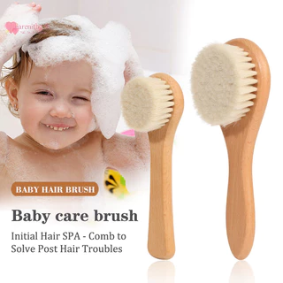 RENBG Baby Care Beech Handle แปรงเด็ก Hbrush ทารกแรกเกิดหวีสําหรับนวดสําหรับอาบน้ําเด็ก Pure Natur TH