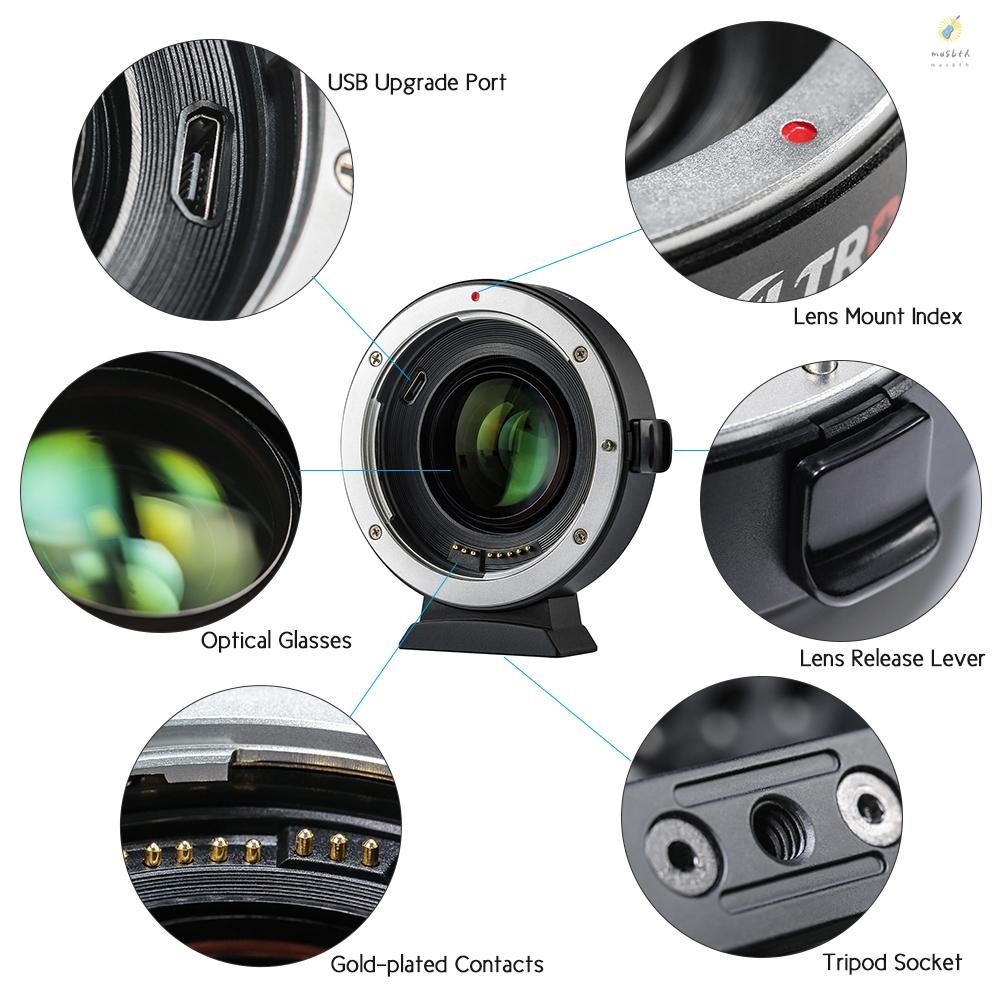 Viltrox EF-EOS M2 Auto Focus เลนส ์ Mount Adapter แหวน 0.71X Focal Lent ตัวคูณ USB อัพเกรดสําหรับ Canon EF Se