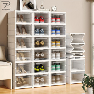 3/6/8/9/ Layers Transparent Foldable Shoe Rack Cabinet Storage Organizer Box Shelf Installation-Free