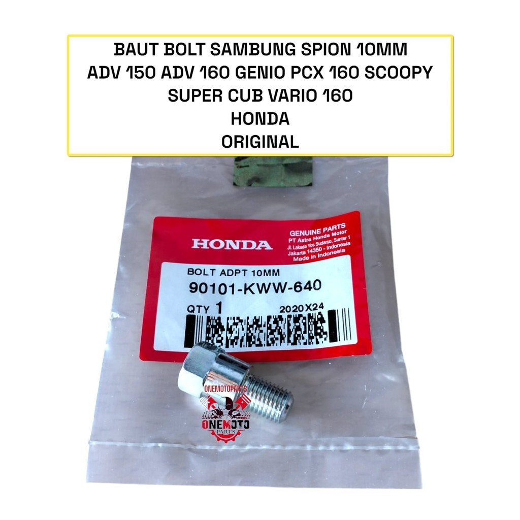 10MM MIRROR CONNECTION BOLT ADV 150 160 GENIO PCX 160 SCOOPY SUPER CUB VARIO 160 ORIGINAL 90101-KWW-