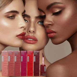 6 สี Matte Long-lasting Moisturizing Lip Gloss Silky Liquid Lip Tint Non Stick Cup ธรรมชาติ Smudging ลิปสติกเครื่องสําอาง