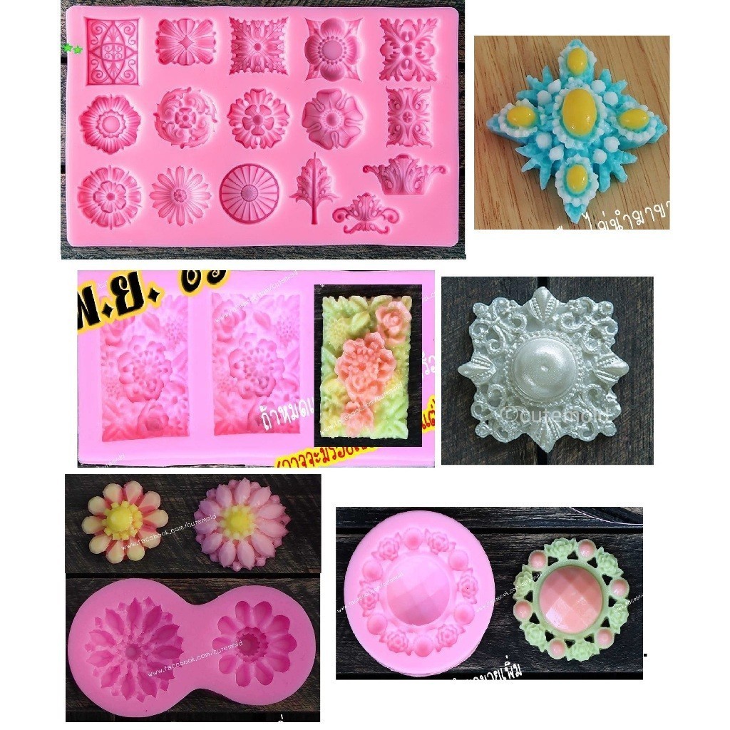 พร้อมส่ง //  พิมพ์ซิลิโคน แม่พิมพ์ฟองดอง อาลัว วุ้น ลายไทย (เลือกแบบ)