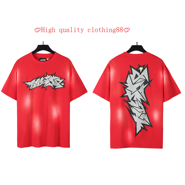 Real Shot Hellstar Hellstar Wash Water พิมพ ์ เสื ้ อยืดแขนสั ้ น 657 #