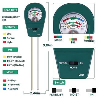 3-in-1 เครื่องทดสอบดิน Plant PH Meter ความชื้น Fertility PH …