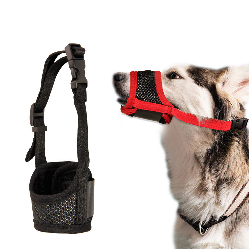 อุปกรณ์สําหรับสัตว์เลี้ยง Cotton Dog Muzzle Anti-Bite Anti-Eating Dog Muzzle Adjustable Dog Mask