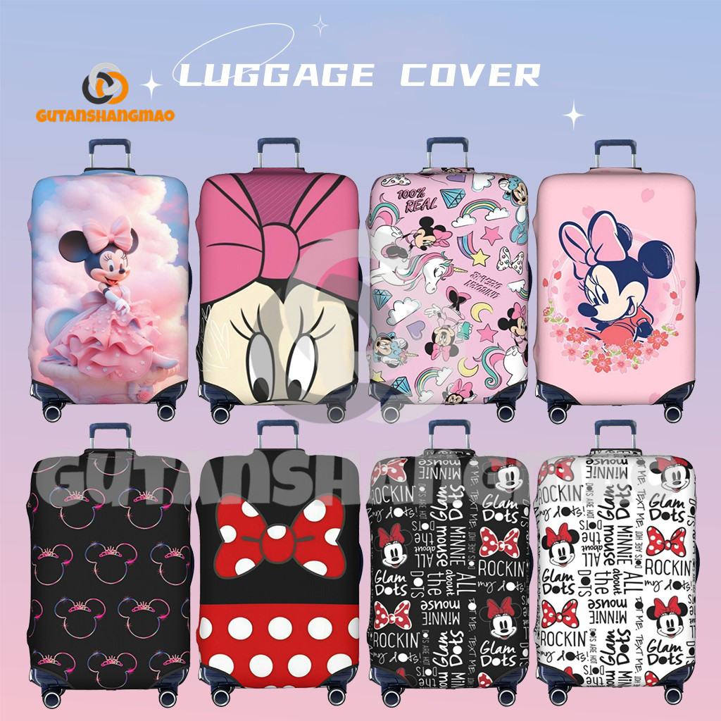 ผ้าคลุมกระเป๋าเดินทาง Disney Minnie ซักได้ ป้องกันกระเป๋าเดินทางเป็นรอย เหมาะสำหรับขนาด 18-32 นิ้ว