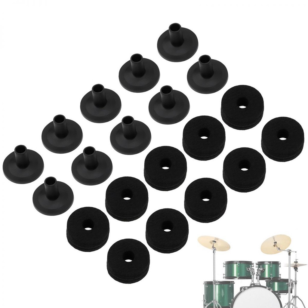 10 ชุด Cymbal Stand Sleeves และ Felt, Black Cymbals Stand Felt Pads เปลี ่ ยน