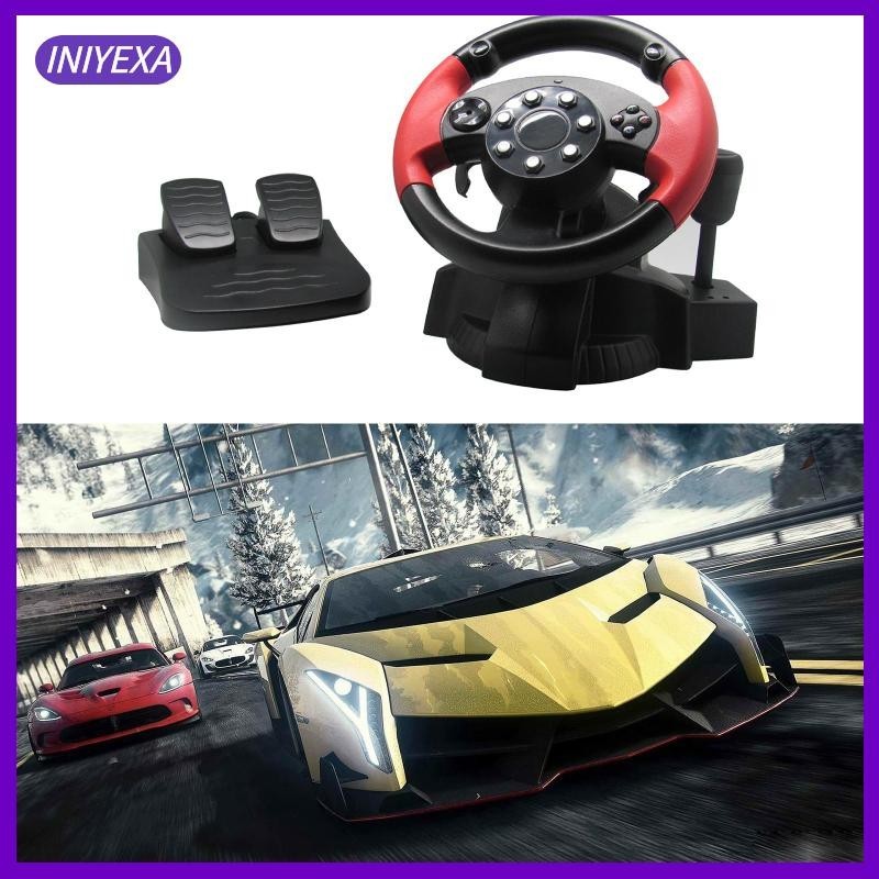 [Iniyexa ] Gaming Racing Simulator PC พวงมาลัยและคันเหยียบสําหรับควบคุมพวงมาลัย