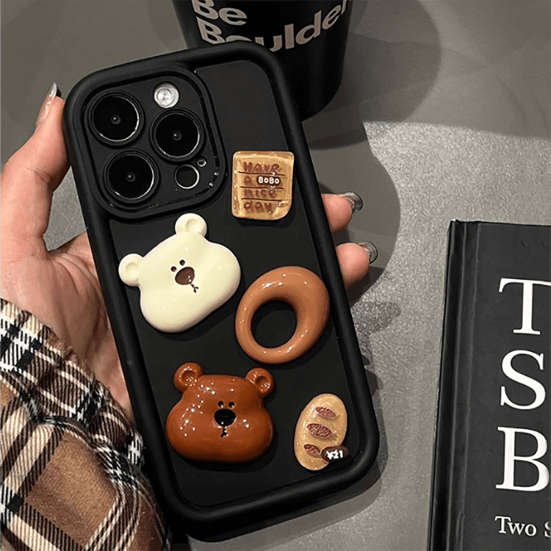เคส OPPO A79 A38 A18 4G A98 A78 A77 A76 A96 A74 A73 2020 A94 A93 A83 A1 A37 A37F Reno 11 10 Pro 10Pro+ Plus 8T 7Z 8Z 5Z 6Z 6 5F 5 Lite 4F 4 F11 F9 A57 2016 A39 Neo 9 5G Cute 3D Bear Bread Doll Silicone Thicken Anti-fall Soft Phone Case JGS 10