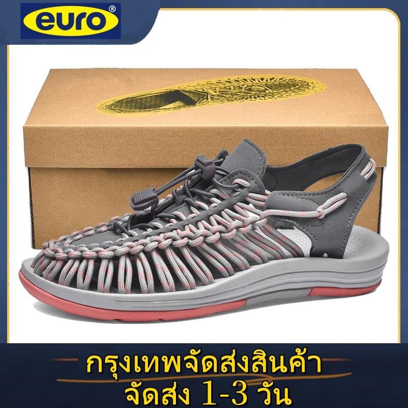 EURO กรุงเทพจัดส่งสินค้า รองเท้าเชือกถักรัดส้นแนวใหม่ สำหรับชายและหญิง รวม 10 สี พร้อมส่ง 35-44