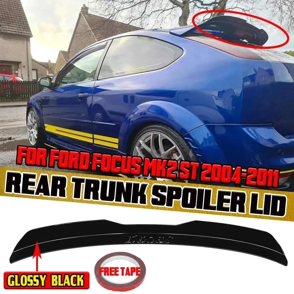 คุณภาพสูงรถด้านหลังหลังคาสปอยเลอร์ Lip Boot Wing Lip สําหรับ FORD FOCUS MK2 ST 2004-2011 ด้านหลังหลังคา Lip สปอยเลอร์ Wing Body Kit