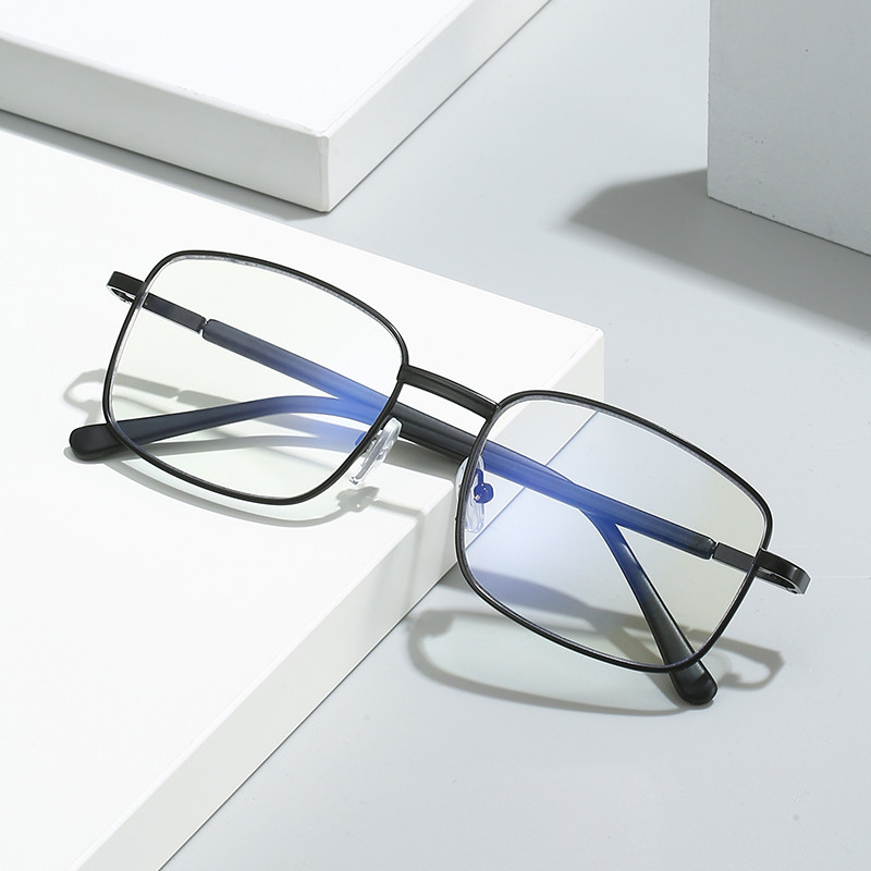 L8803 1 PC กรอบโลหะ Squared เลนส์สายตายาวแฟชั่นชายหญิง Unisex Corrective แว่นตา แว่นตาอ่านหนังสือ