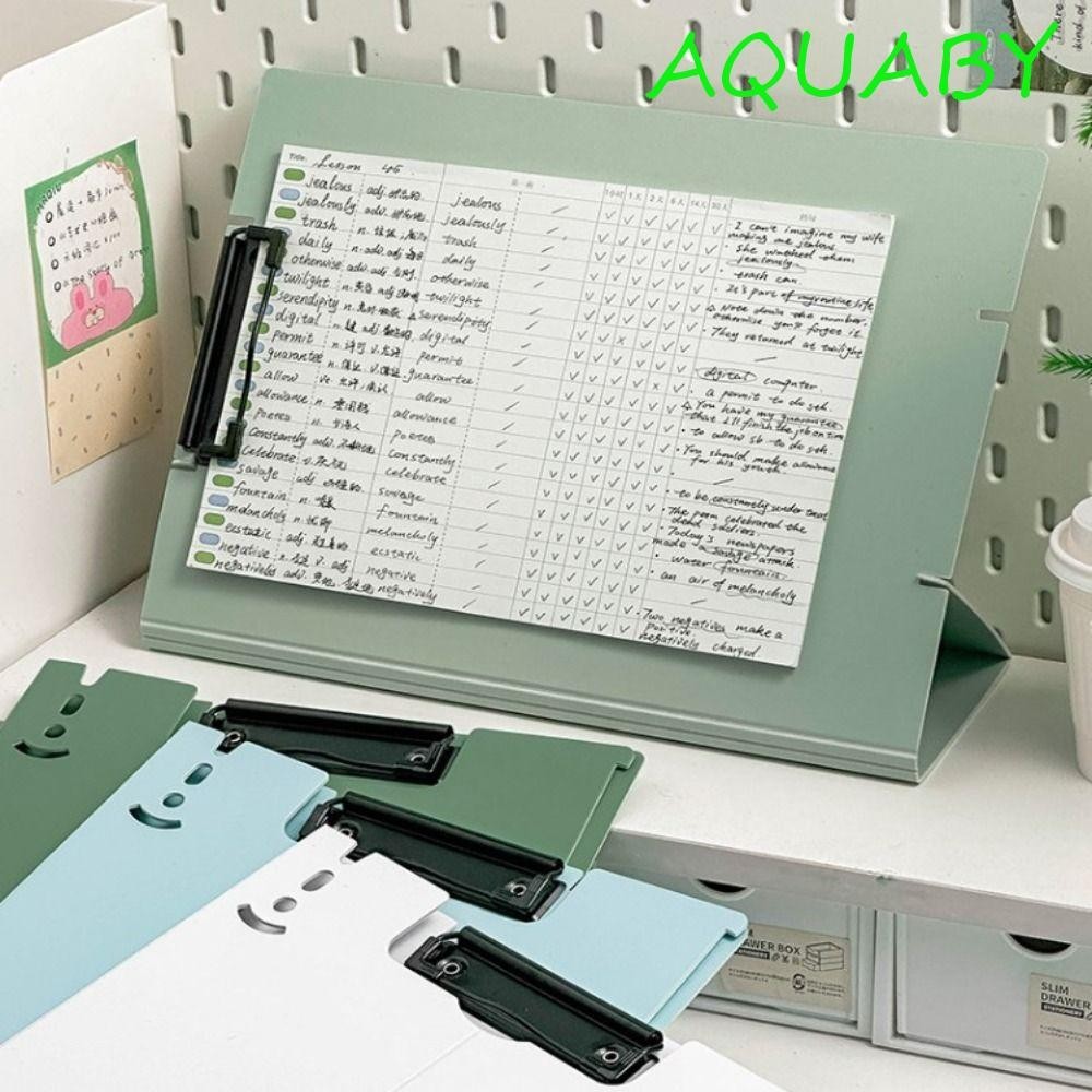Aquaby โฟลเดอร์คลิปหนีบบอร์ด A4, แผ่นรองเขียนคลิปบอร์ดยืนโฟลเดอร์แฟ้ม, เอกสารธุรกิจแบบพกพาพับที่วางขาตั้งกระดาษ ราคา ถูกที่สุด ดีลบีเคเค