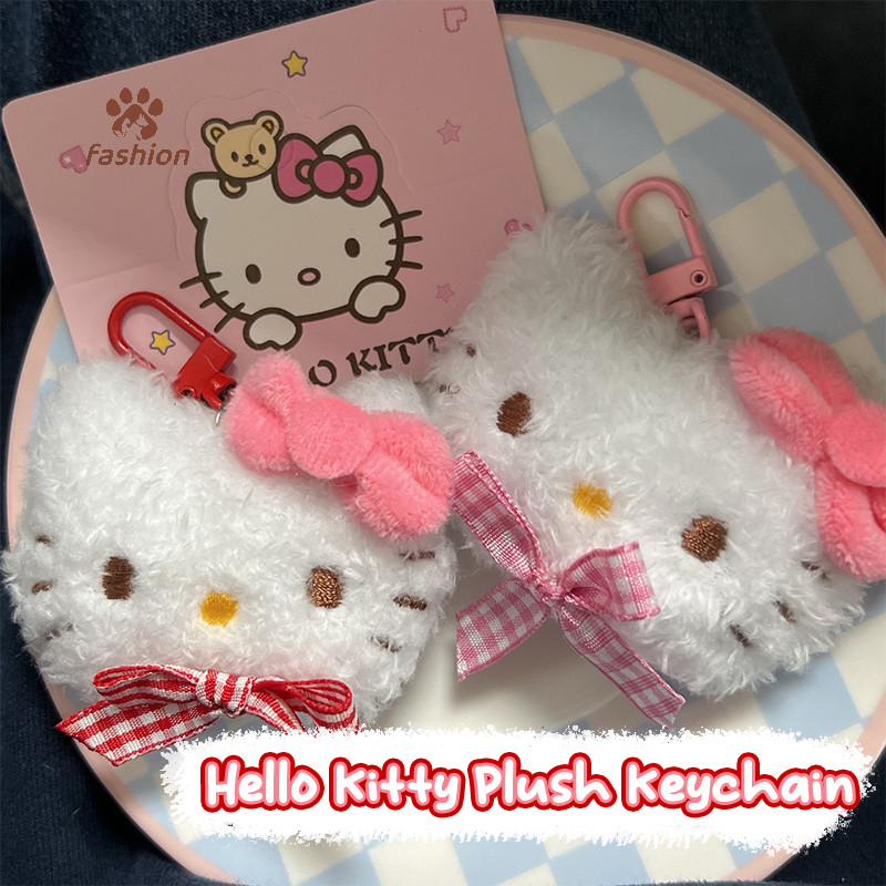 [แฟชั่น] สีชมพู Hello Kitty ตุ๊กตาพวงกุญแจการ์ตูนสัตว์จี้พวงกุญแจรถกระเป๋าเป้สะพายหลัง Ch กระเป๋าอุปกรณ์ตกแต่ง {TH}
