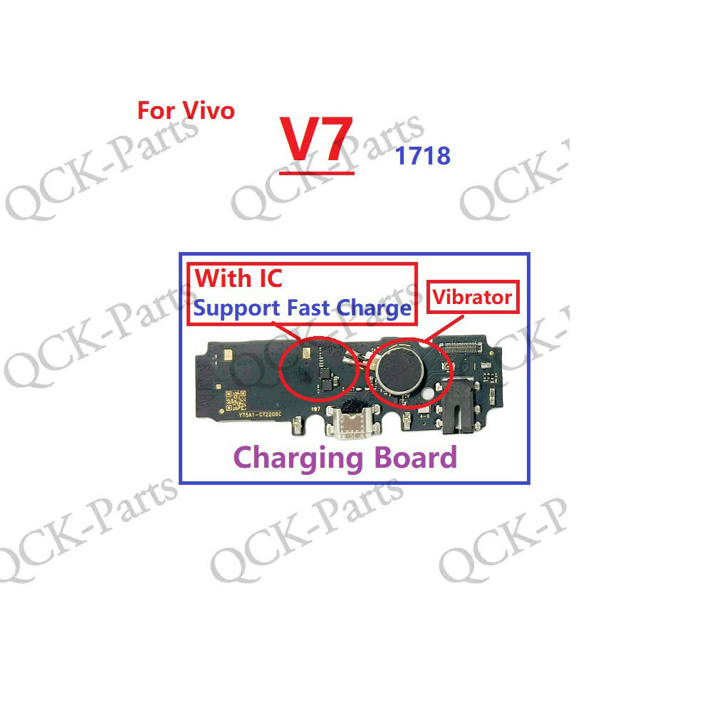 เมนบอร์ดหลัก Flex สําหรับ Vivo V7 1718 พร้อม IC Micro USB Charger Connector Flex สายไมโครโฟน USB ชาร์จ Dock PCB Board พร้อม Vibrator Flex สาย - รูปที่ 3