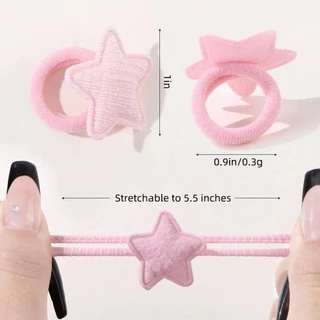 KIDSBOWS 10/20ชิ้น/เซ็ตสาวหัวใจสีชมพูดาวเด็กห่วงผมการ์ตูนเชือกผู้ถือผมหางม้ามินิยางรัดเด็กอุปกรณ์ผม