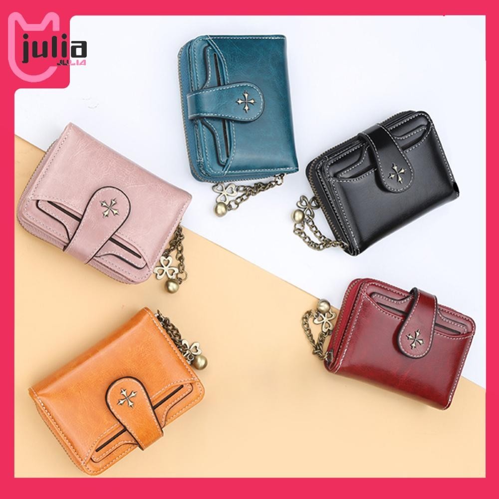 [Julia1.th] Bifold Small Wallet with ID Window Credit Card Case Purse for Women