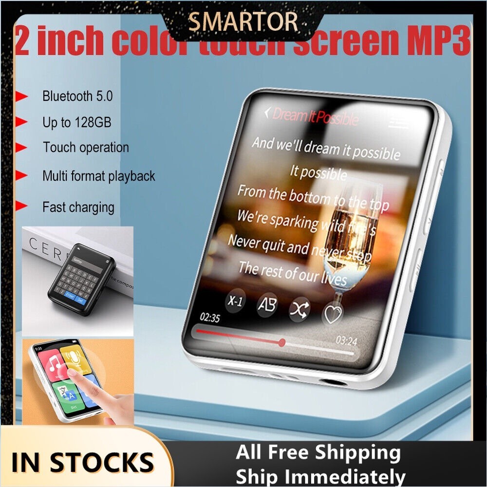 ON Sales เครื่องเล่น MP4 Bluetooth หน้าจอสัมผัส เครื่องเล่นเพลง Walkman