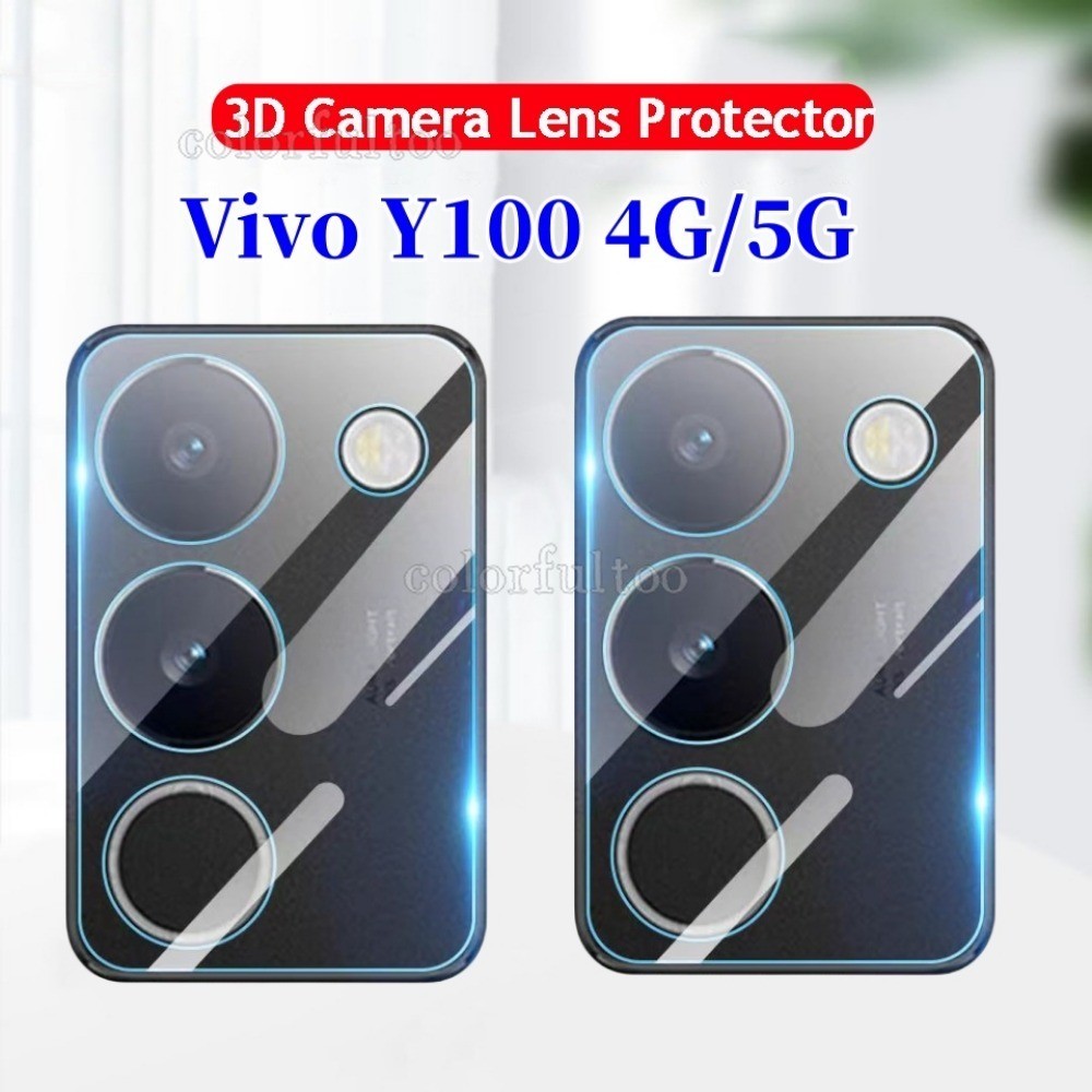 Vivo Y100 2024 ด้านหลัง 3D กล้องป้องกันหน้าจอสําหรับ Vivo Y100 Y 100 VivoY100 4G 5G HD Clear คลุมทั้งหมดเลนส์กล้องกระจกนิรภัยป้องกันฟิล์ม