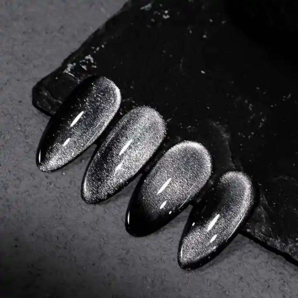 Nailsfc 🍭 ยาทาเล็บเจลลูกแก้วดำ สีเจลแคทอาย Misscheering Cat Eye gel ขวดชมพู 7.5ml