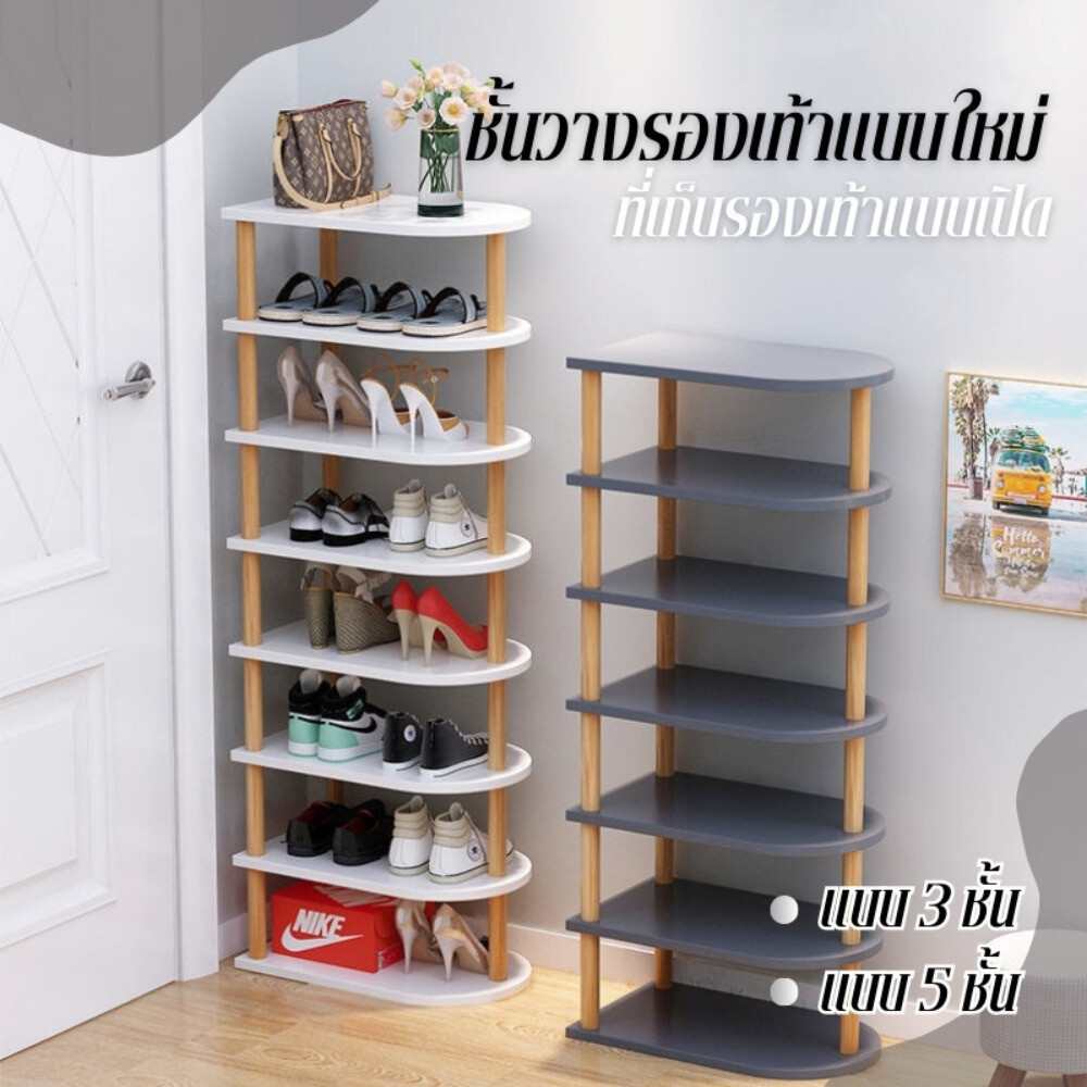 ชั้นวางรองเท้าวัสดุไม้ชั้นดี ดีไซต์สวยวางรองเท้าได้หลายคู่แข็งแรง