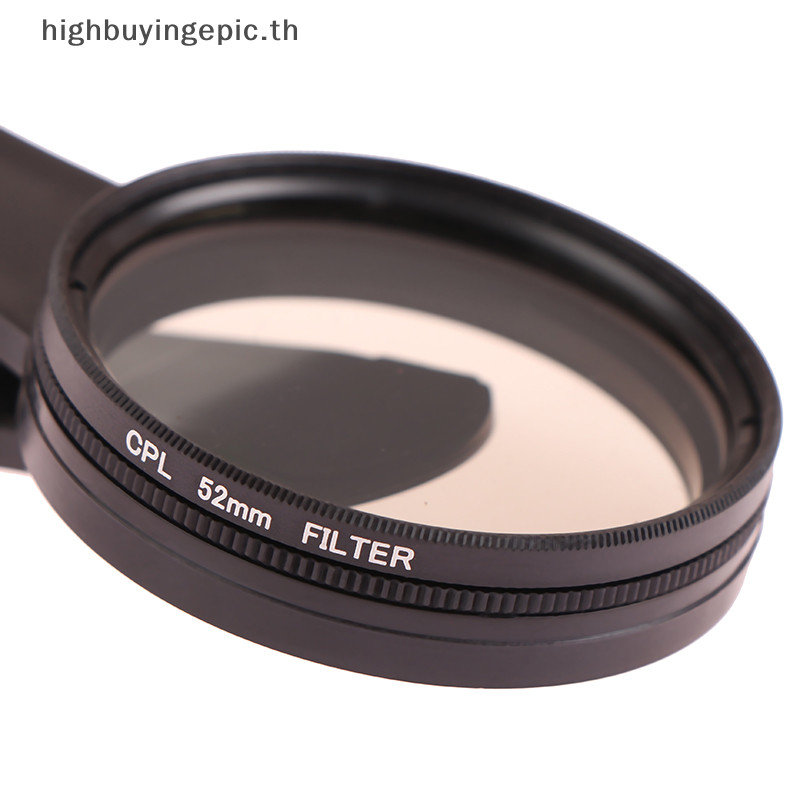 Heth Universal พร้อมคลิปแบบพกพา Professional โทรศัพท์ Polarizer เลนส์มุมกว้าง 37/52 มม.CPL กรองกล้องวงกลมอุปกรณ์เสริมสีดํา HETH