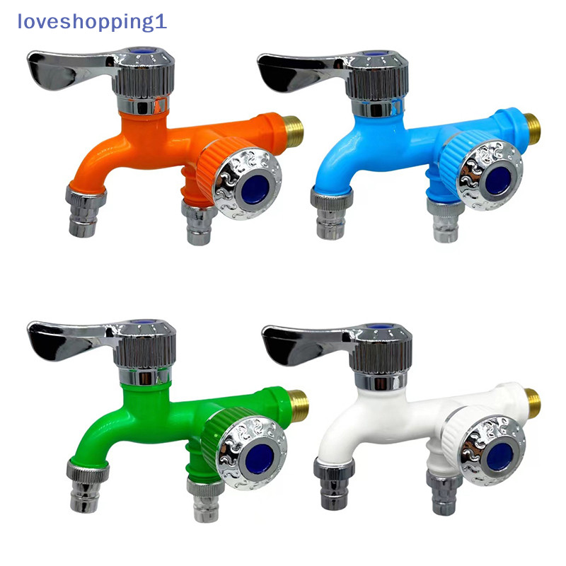 [Love shopping]ก๊อกน้ำอเนกประสงค์ ก๊อกน้ำเครื่องซักผ้า 2 จุด ป้องกันน้ำกระเซ็น