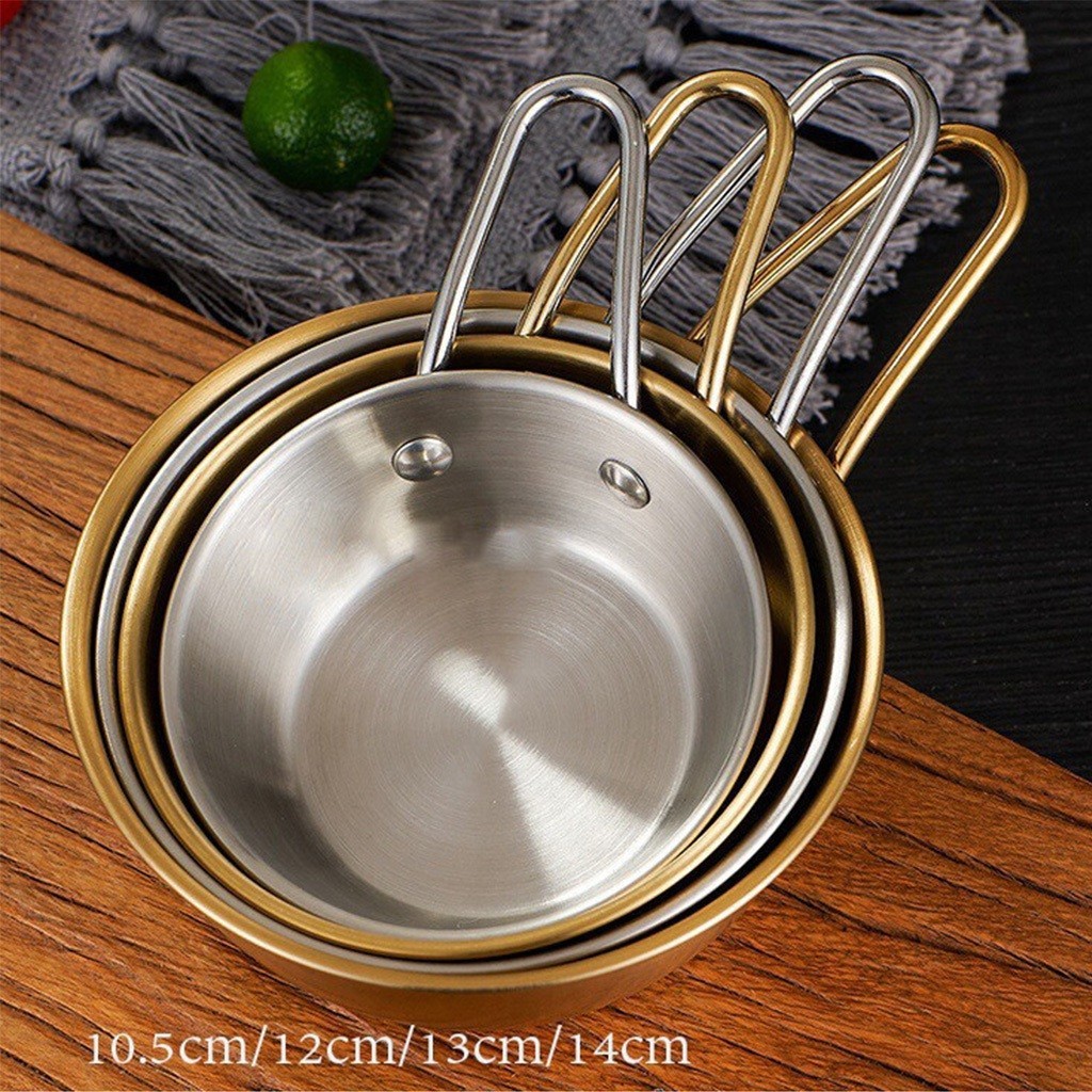 ชามเกาหลีมีหูจับ ถ้วยมักกอลลี ชามเกาหลีสแตนเลส ชามเกาหลีสีทอง ชามมักกอลลี ถ้วยชามเกาหลี