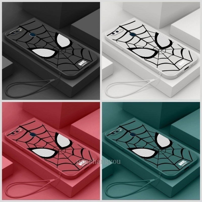 สําหรับปลอก OPPO A7 2018 A5S AX5S AX7 A7N AX5 A3S A12 A12S A11K A12E แฟชั่นแบรนด์ Marvel Cool Spider-Man Eyes เคสโทรศัพท์ความงามซิลิโคน TPU Soft Shell ดีไซน์ใหม่กันกระแทก