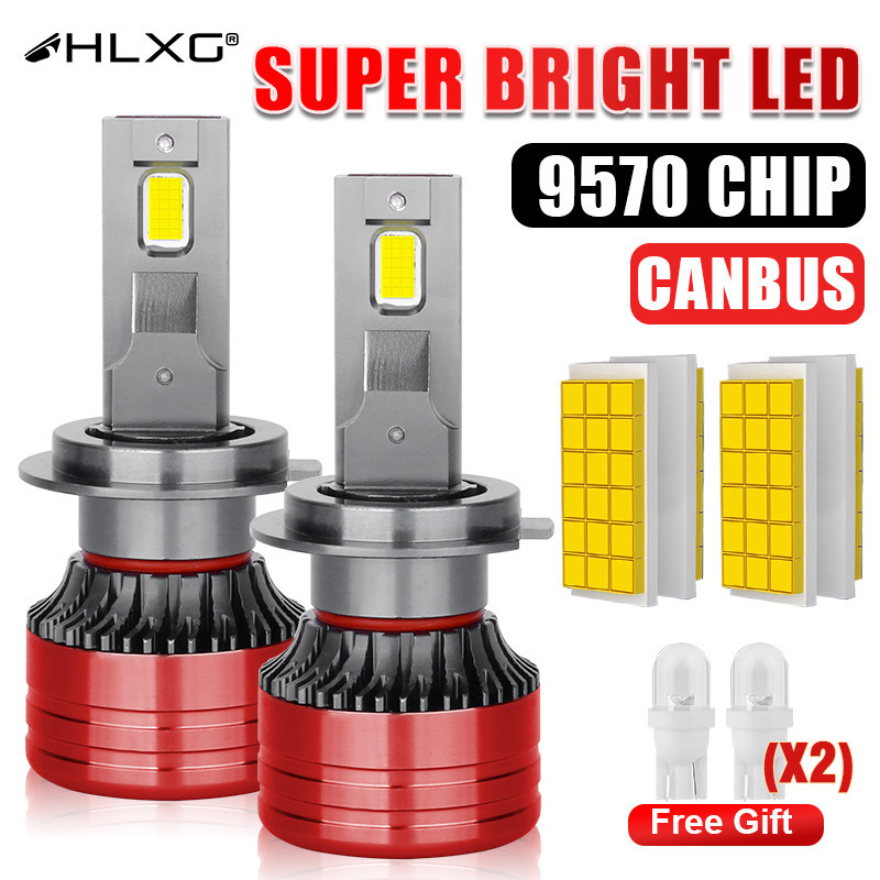 Hlxg H4 H7 LED ไฟหน้า 36pcs 9570 CSP 6000K Canbus H1 9005 HB3 9006 HB4 H9 H11 9012 12V Turbo Auto โคมไฟตัดหมอกรถยนต์