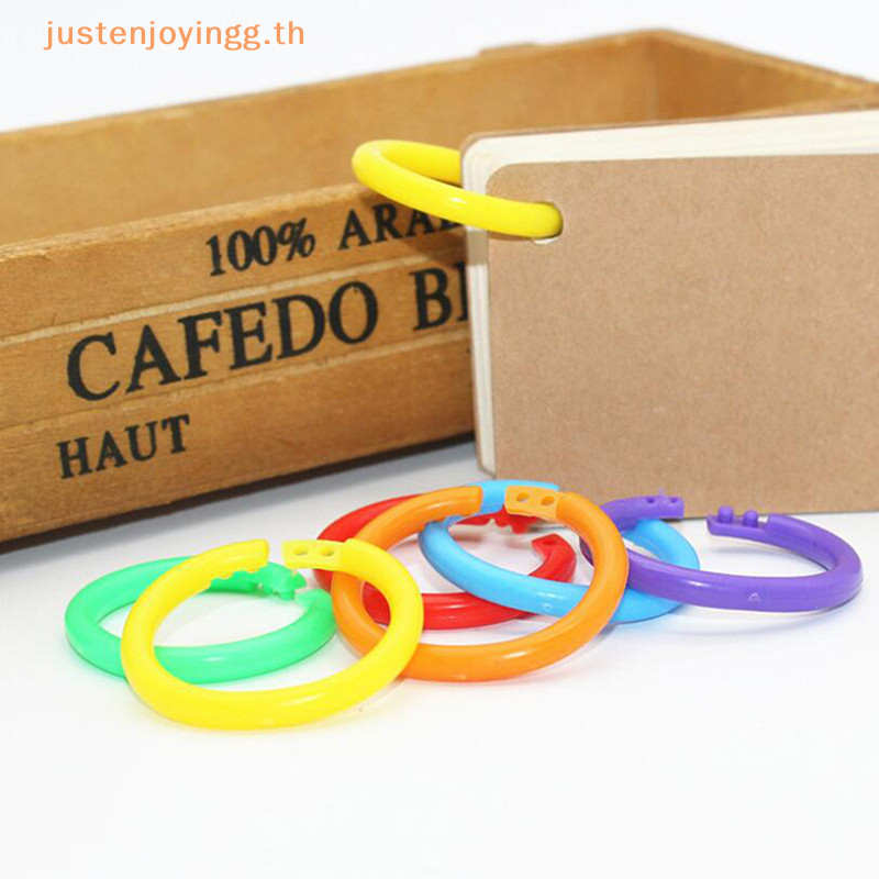 { Justenjoyingg.th } 20 ชิ้นวงกลมหลวม Easy Rings สมุดบันทึกหนังสือ Binder ห่วงพลาสติก DIY อัลบั้ม