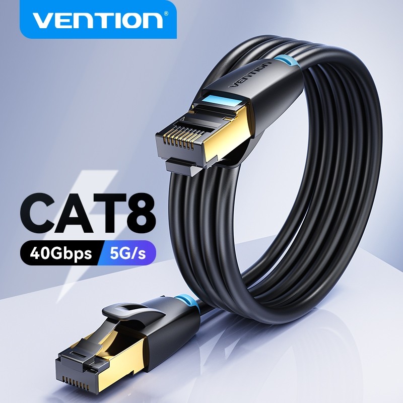 Vention สายแลน Cat8 RJ45 40Gbps 2000MHz สายเครือข่ายความเร็วสูง สำหรับเกมมิ่ง/PS5/เราเตอร์/แล็ปท็อป