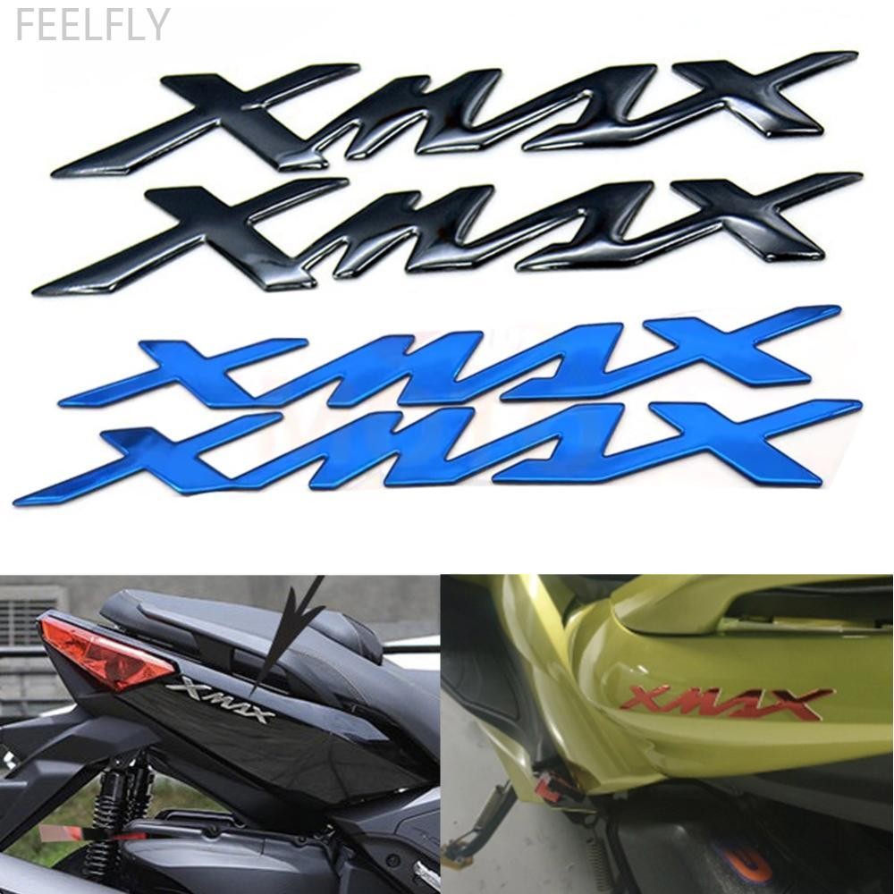 Feelfly รถจักรยานยนต์ 3D สติกเกอร์ถังสัญลักษณ์สติ๊กเกอร์ N-MAX โลโก้ Applique สําหรับ Yamaha NMAX XM