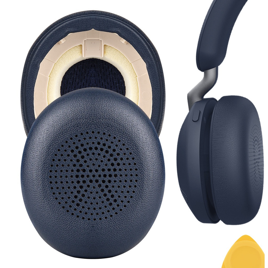 แผ่นรองหูฟังหนังทดแทน Geekria สำหรับหูฟัง Jabra Evolve2 65 UC, Evolve2 65 MS, Evolve2 40 UC, Evolve2