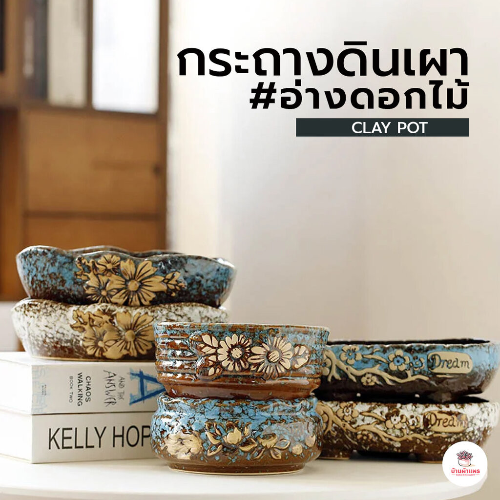 กระถางดินเผา #อ่างดอกไม้ กระถางต้นไม้ ไม้อวบน้ำ กุหลาบหิน กระบองเพชร แคคตัส cactus