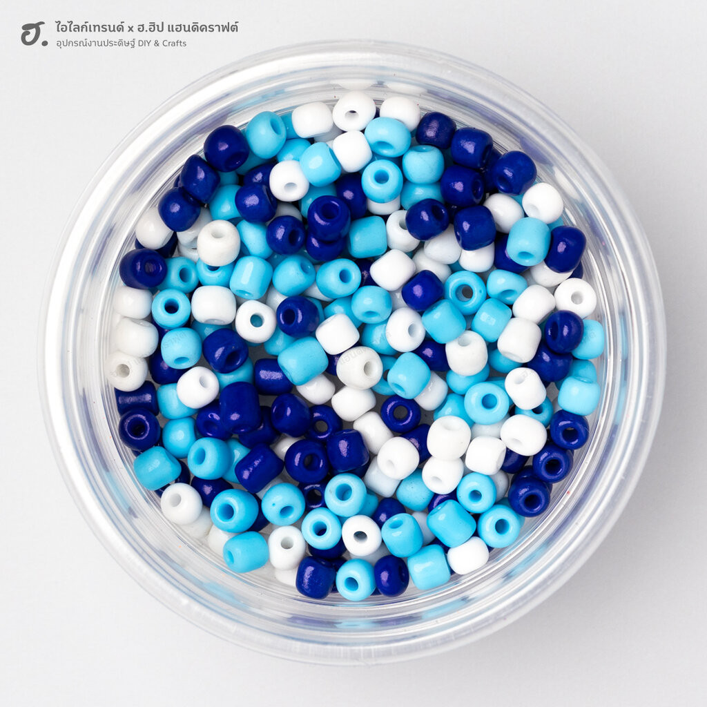 ลูกปัดเม็ดทราย ขนาด 4 มม. คละสี Azure Dreamscape