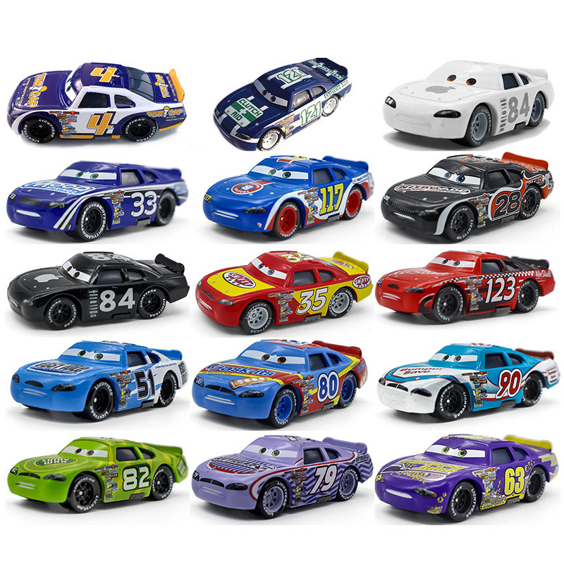 รถแข่ง Disney Pixar Cars 2 3 Lightning McQueen ชุด "รถยนต์" รถตัวเลขโมเดลรถอัลลอย