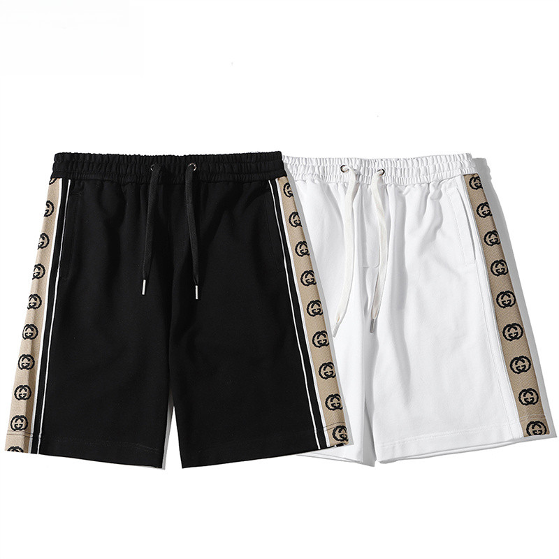 สตรีทแฟชั่นผู้ชายและผู้หญิงกางเกงขาสั้นคลาสสิกสายรัดเอวยางยืดกางเกงขาสั้นขนาดบวก