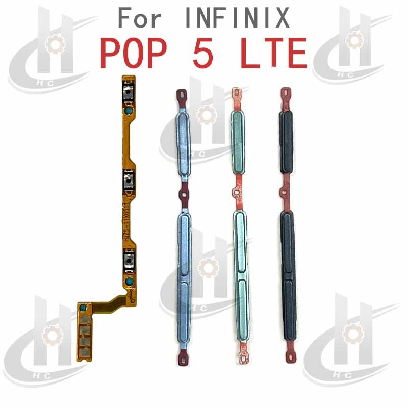 สําหรับ Infinix Tecno Pop 5 Lte BD4 BD4i BD4A ปริมาณด้านข้างปุ่ม Flex Cable Keys ปุ่มปิดระดับเสียงขึ้นลงปุ่มด้านข้างสําหรับ Tecno Pop 5 LIte