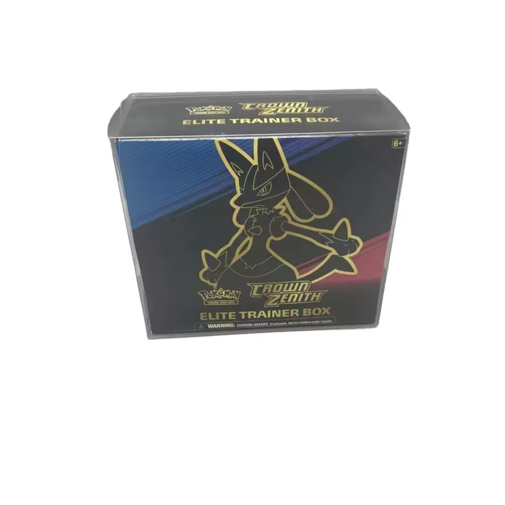 1pcs PET กล่องสําหรับ Pokemon SS12.5 Crown Zenith Master Elite Trainer PTCG ETB US รุ่น Clear Shell รวบรวมจอแสดงผลกรณี