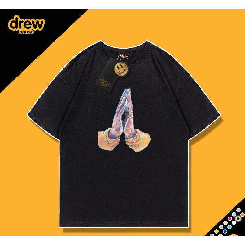 100% เสื้อยืดแขนสั้นพิมพ์ลาย Drew House