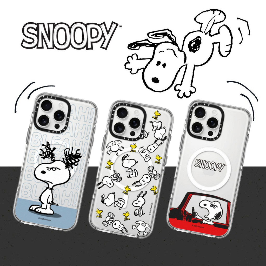 Caseti ถั่วลิสง Snoopy 1 เคสโทรศัพท์สําหรับ iPhone 16 16Pro 11 12 13 14 15 Plus Pro Max แม่เหล็กอะคริลิคใสปกหลัง