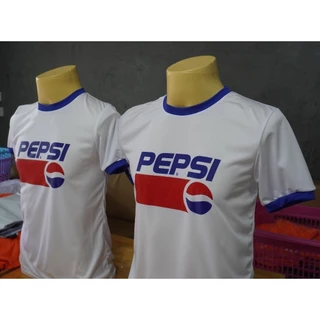 เสื้อยืดวินเทจ ยุค 90 เสื้อยืดขาวคอน้ำเงิน A009 สกรีนลายPEPSI(1) เนื้อผ้ากีฬา นุ่ม ลื่น เบา สบาย