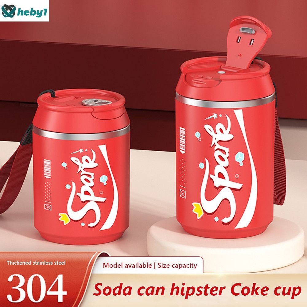 【ลดราคา】 แก้วกาแฟสแตนเลสสไตล์อเมริกันขนาด 480 มล. แก้วพกพาที่ใช้ซ้ำได้พร้อมเชือกยก ขนาดใหญ่ กาต้มน้ำกาแฟทำความสะอาดง่าย heby1